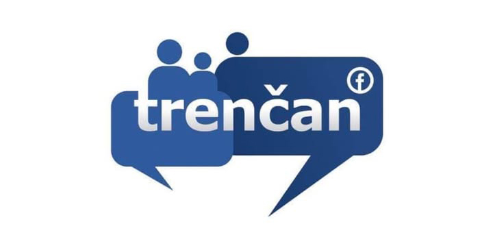 Logo Trenčan - modrý znak s bublinami